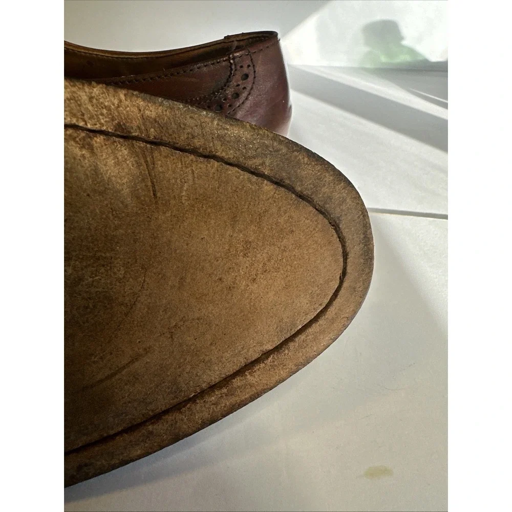 Cole Haan Wingtip Oxford Men's 10.5 D Cognac Brown Leather Dress Shoes